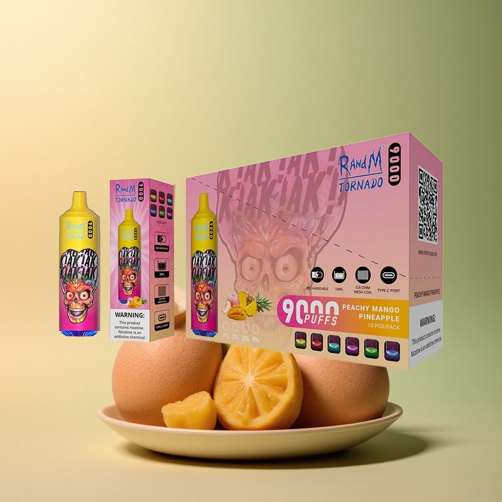 RandM Fumot Tornado 9000 Puffs Mangue Ananas Pêcheux avec 18 mL et 850 mAh