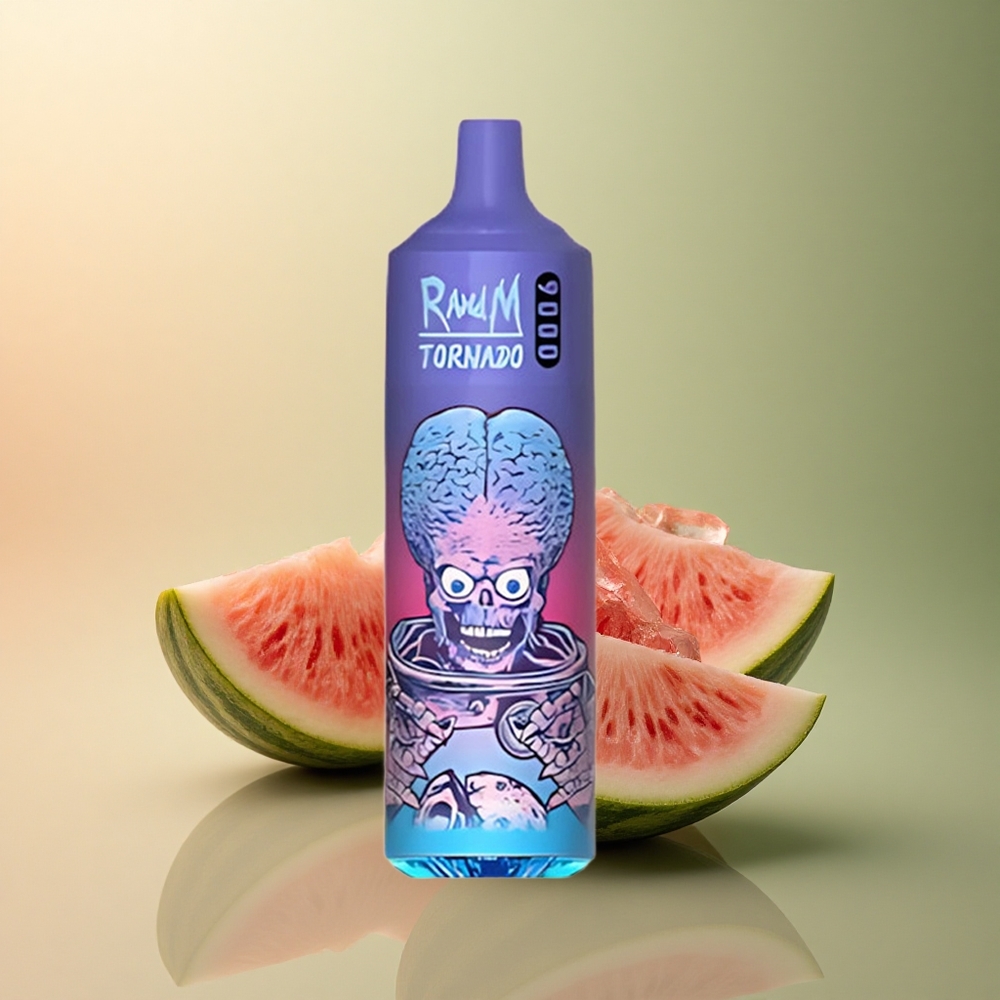 RandM Fumot Tornado 9000 Puffs Melon d'Eau Brazz Glace avec 850 mAh et Écran RGB