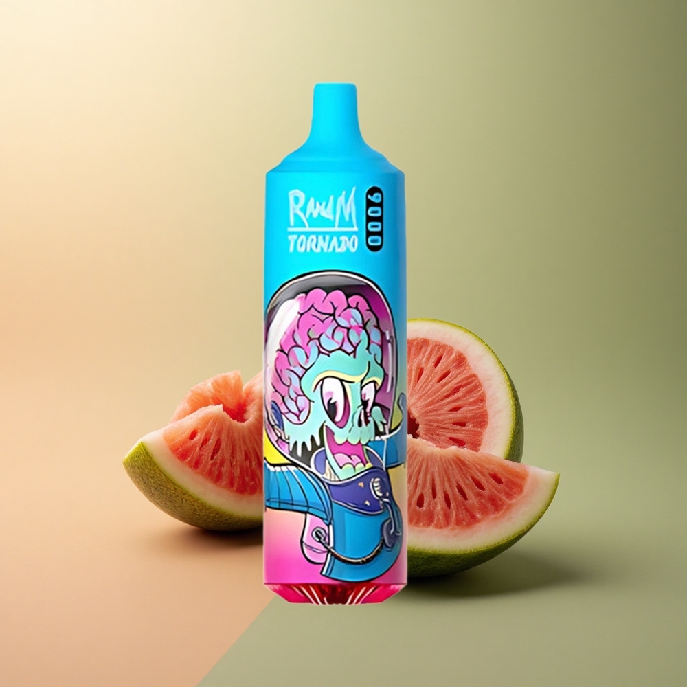 RandM Fumot Tornado 9000 Puffs Prime Fraise Pastèque 850 mAh 18 mL Mesh