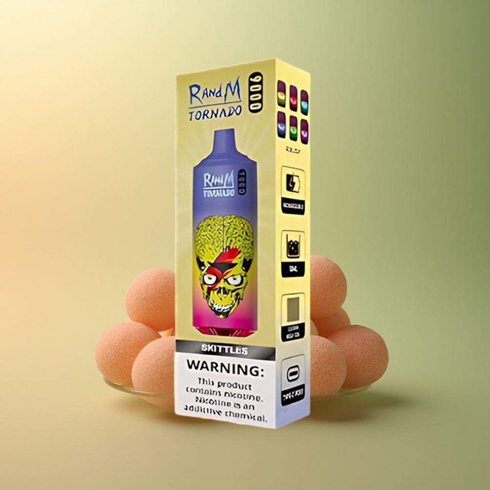 RandM Fumot Tornado 9000 Puffs Skittles Éclat 850 mAh 18 mL Mesh