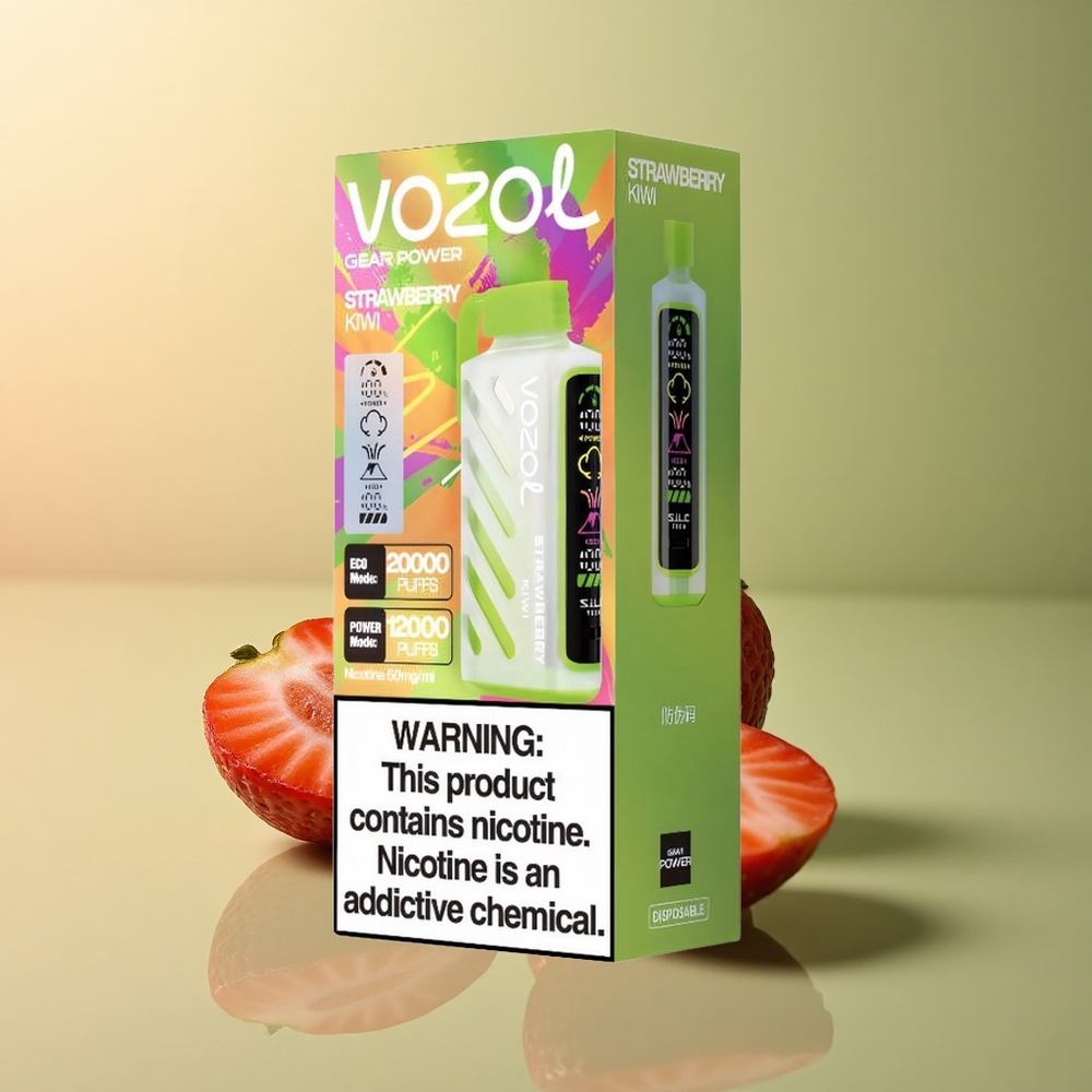 VOZOL Gear Power 20000 Puffs Fraise Kiwi Dual Mesh Coil 20mL Nicotine 5%