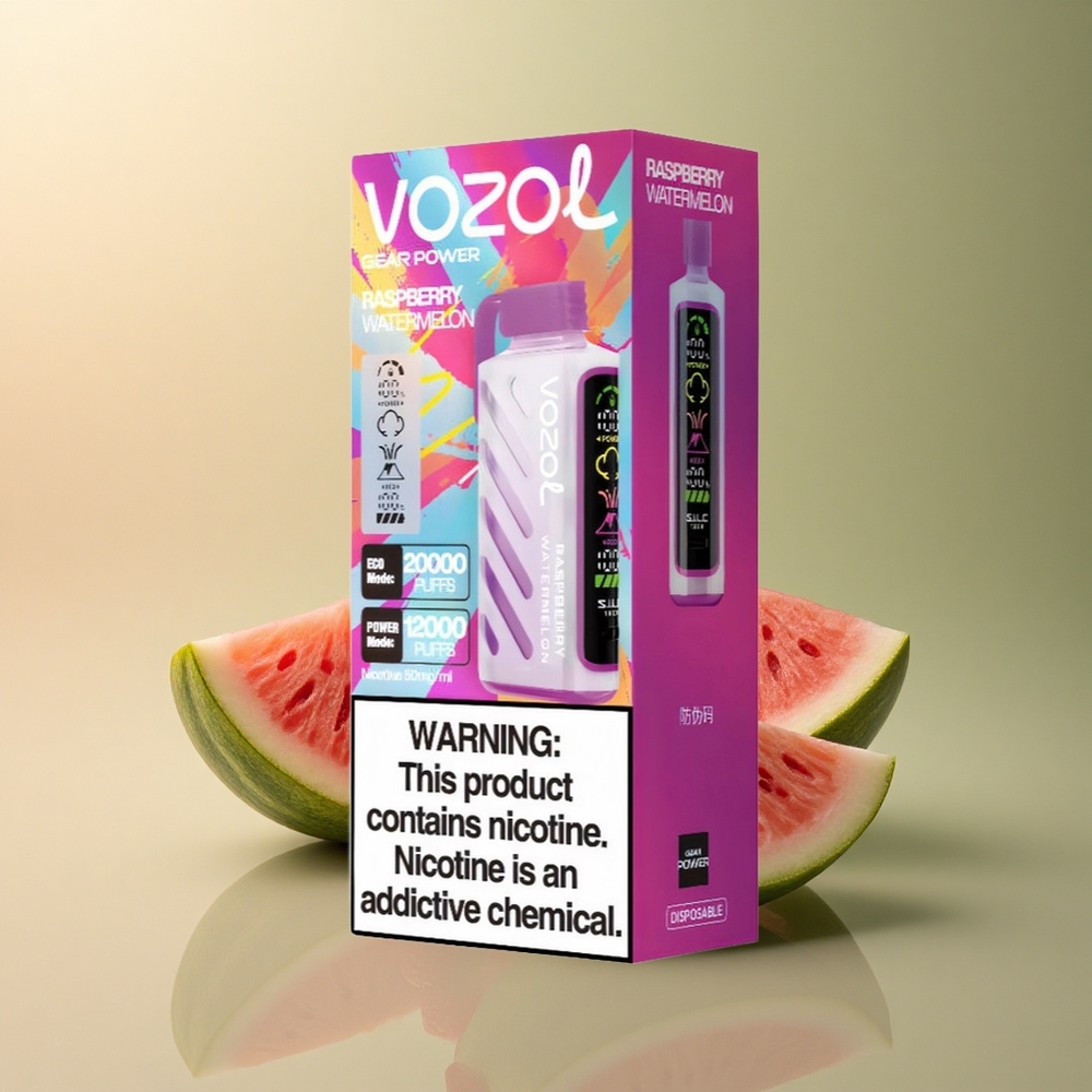 VOZOL Gear Power 20000 Puffs Framboise Pastèque Dual Mesh 20mL Nicotine 5%