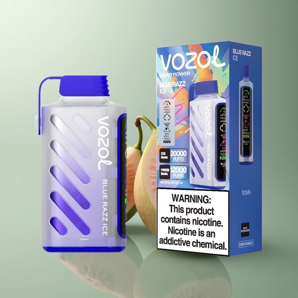 VOZOL Gear Power 20000 Puffs Glace Framboise Bleue Dual Mesh 20mL Nicotine 5%