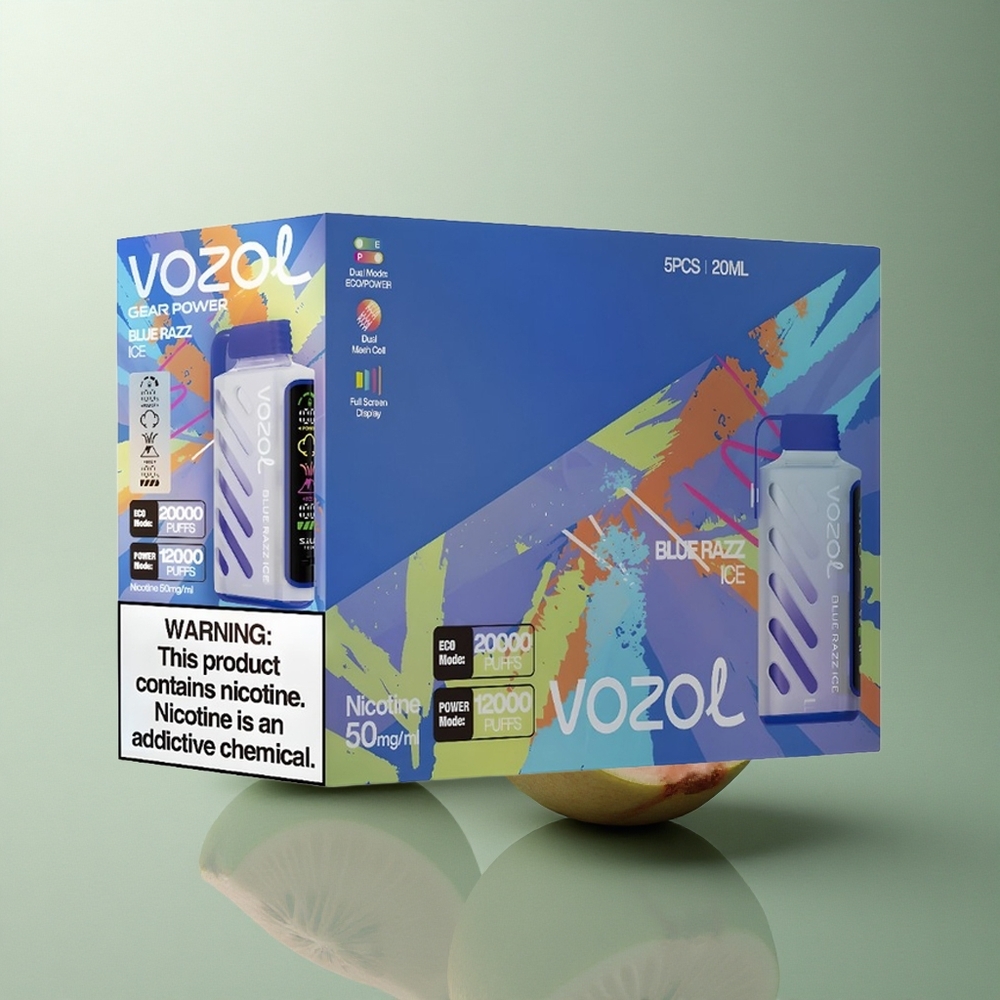 VOZOL Gear Power 20000 Puffs Glace Framboise Bleue Dual Mesh 20mL Nicotine 5%