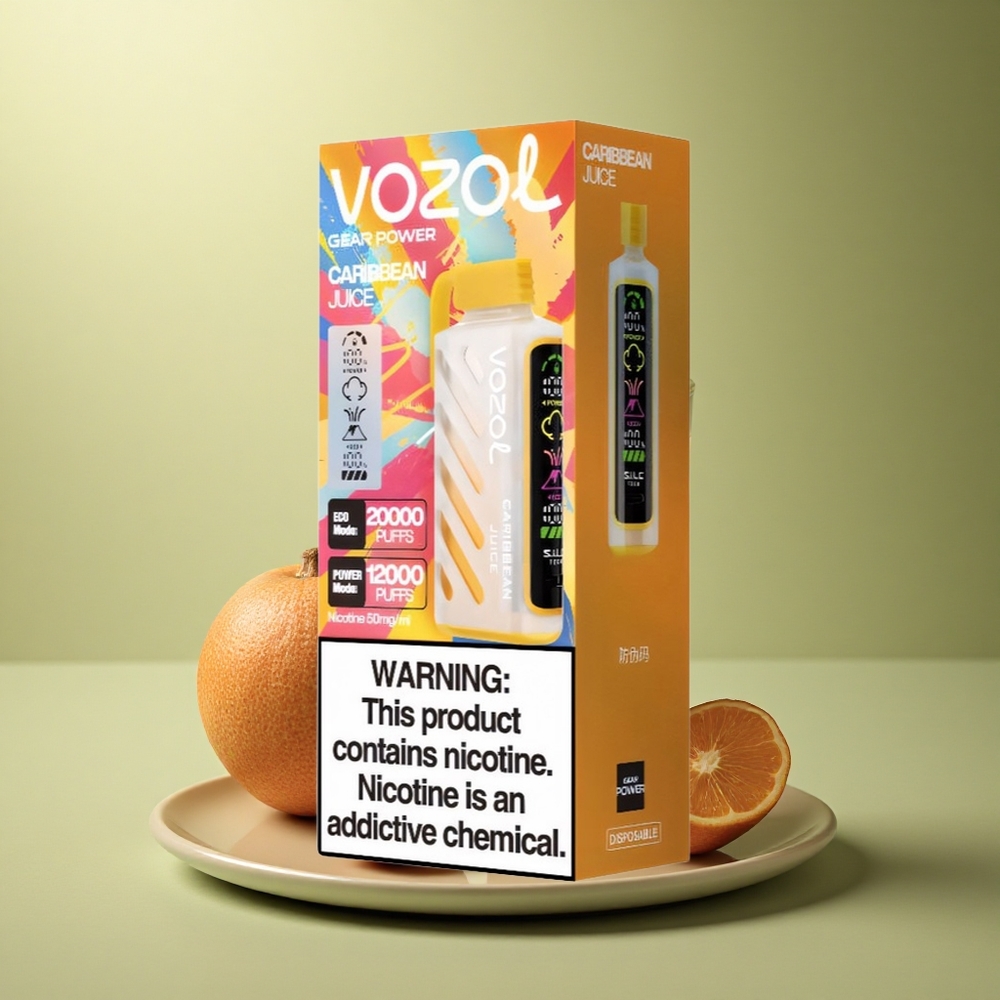 VOZOL Gear Power 20000 Puffs Jus des Caraïbes avec Technologie S.i.L.C. et 20mL de E-Liquide Prérempli