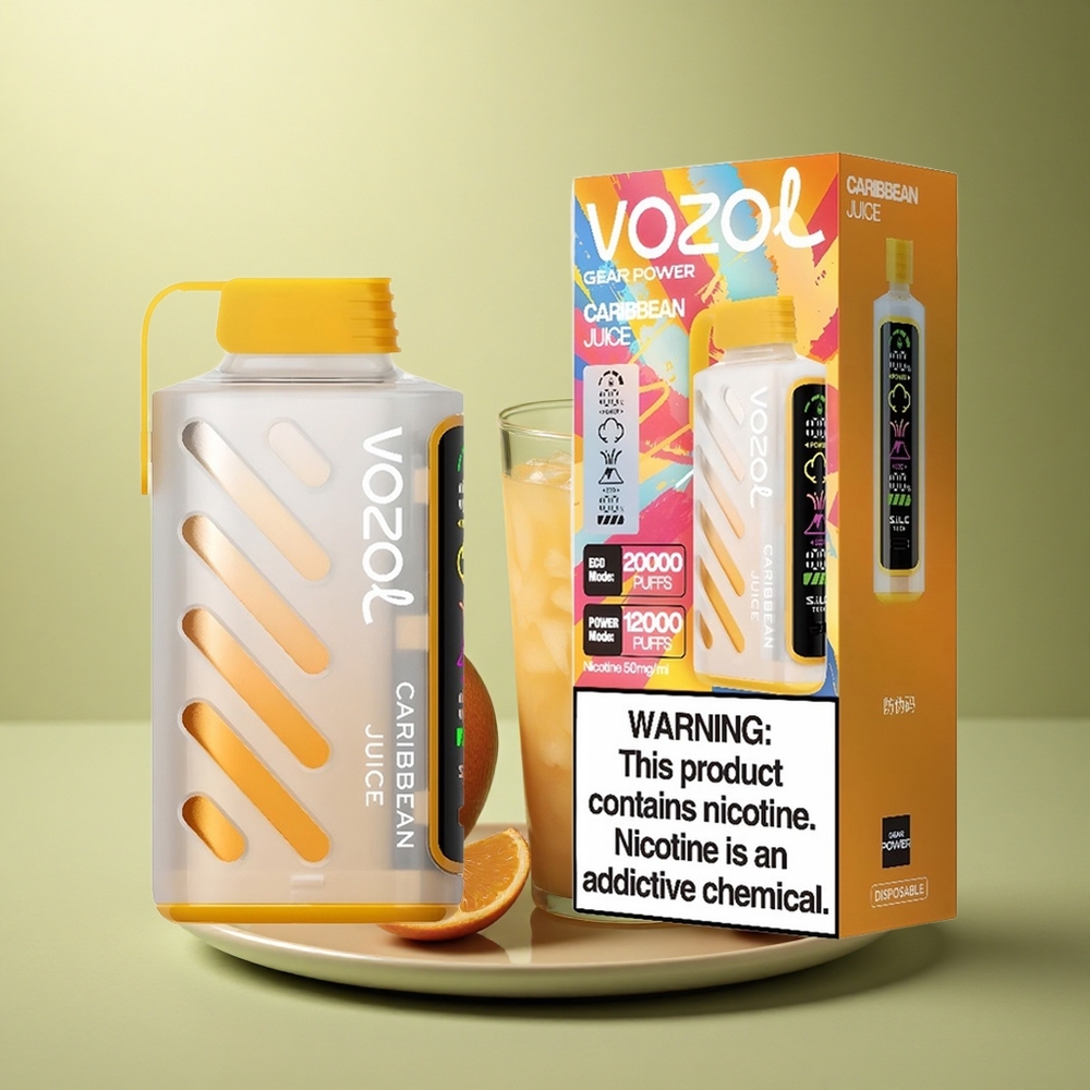 VOZOL Gear Power 20000 Puffs Jus des Caraïbes avec Technologie S.i.L.C. et 20mL de E-Liquide Prérempli