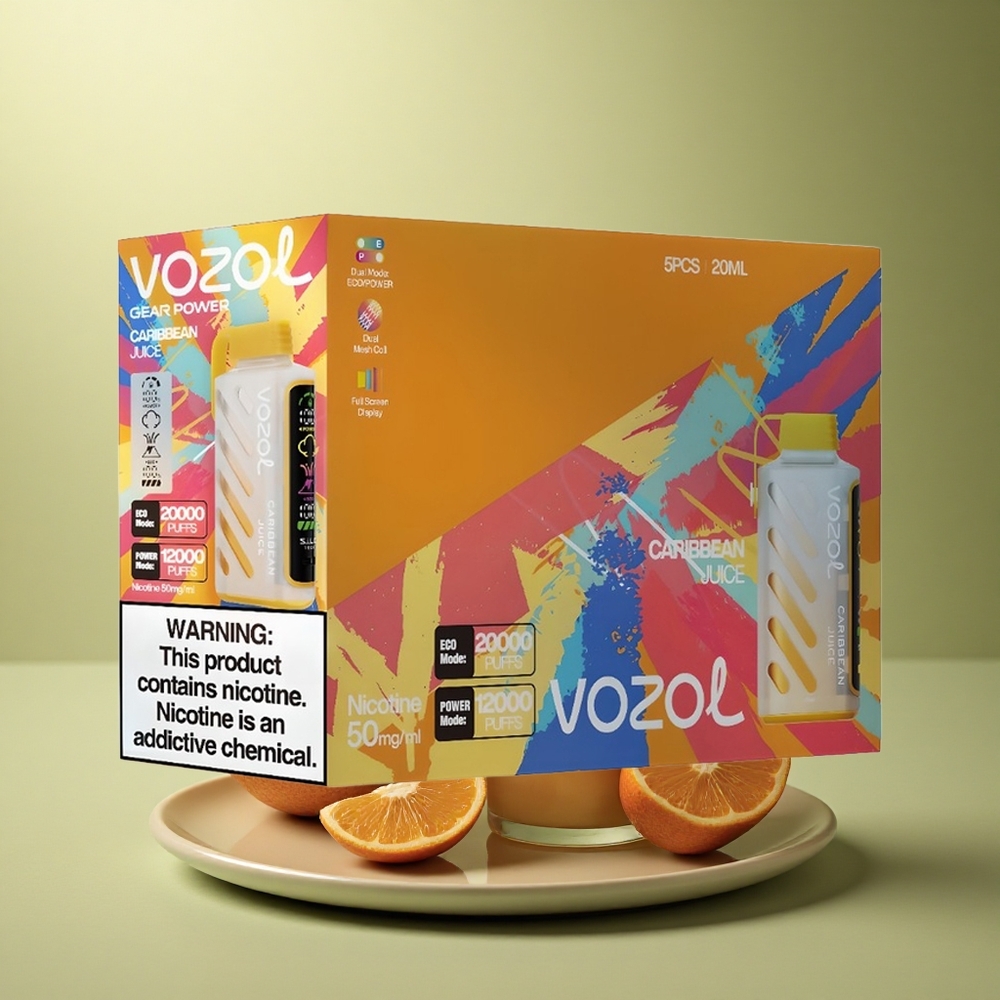 VOZOL Gear Power 20000 Puffs Jus des Caraïbes avec Technologie S.i.L.C. et 20mL de E-Liquide Prérempli