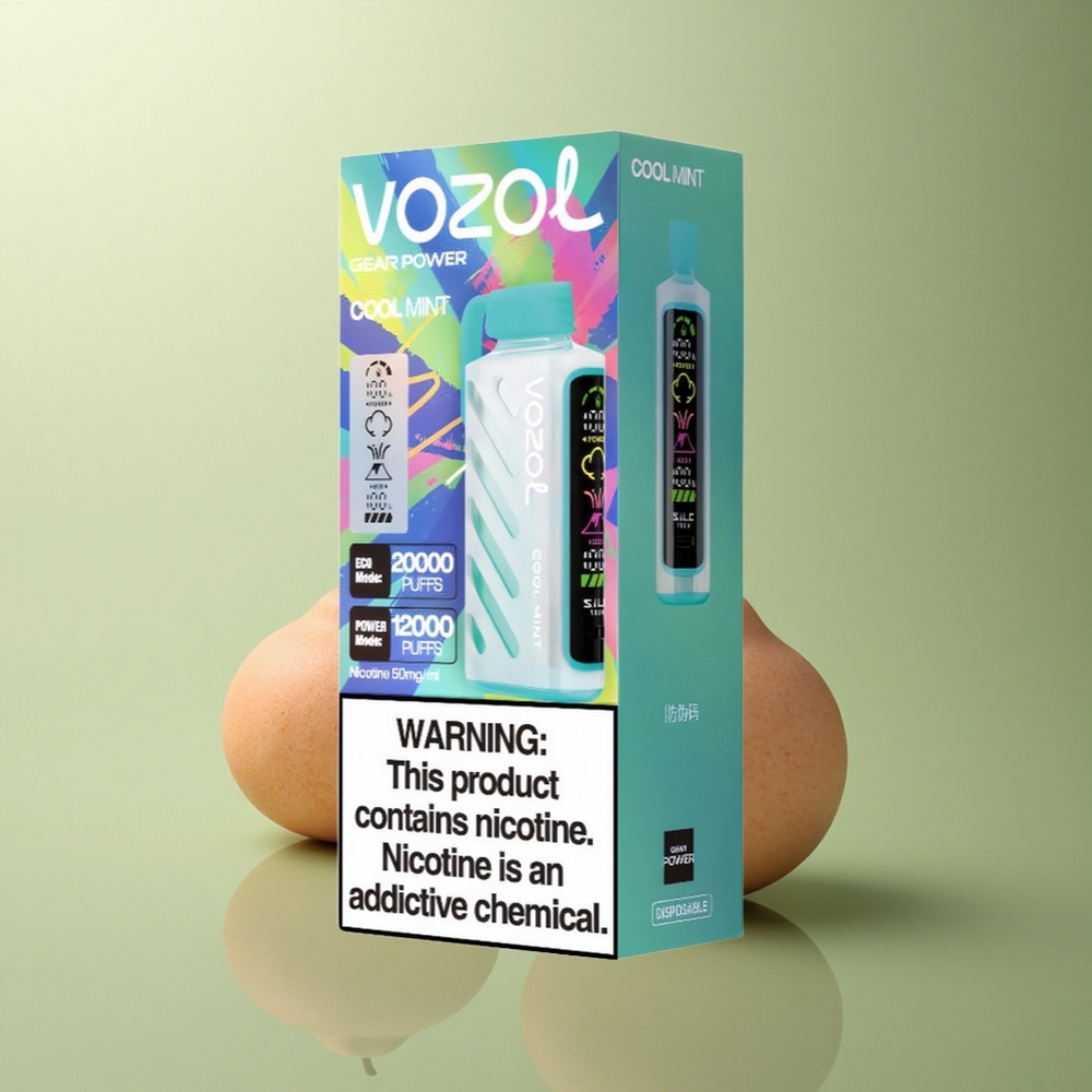 VOZOL Gear Power 20000 Puffs Menthe Fraîche - Dual Mesh Coil - Écran Plein - Nicotine 5%