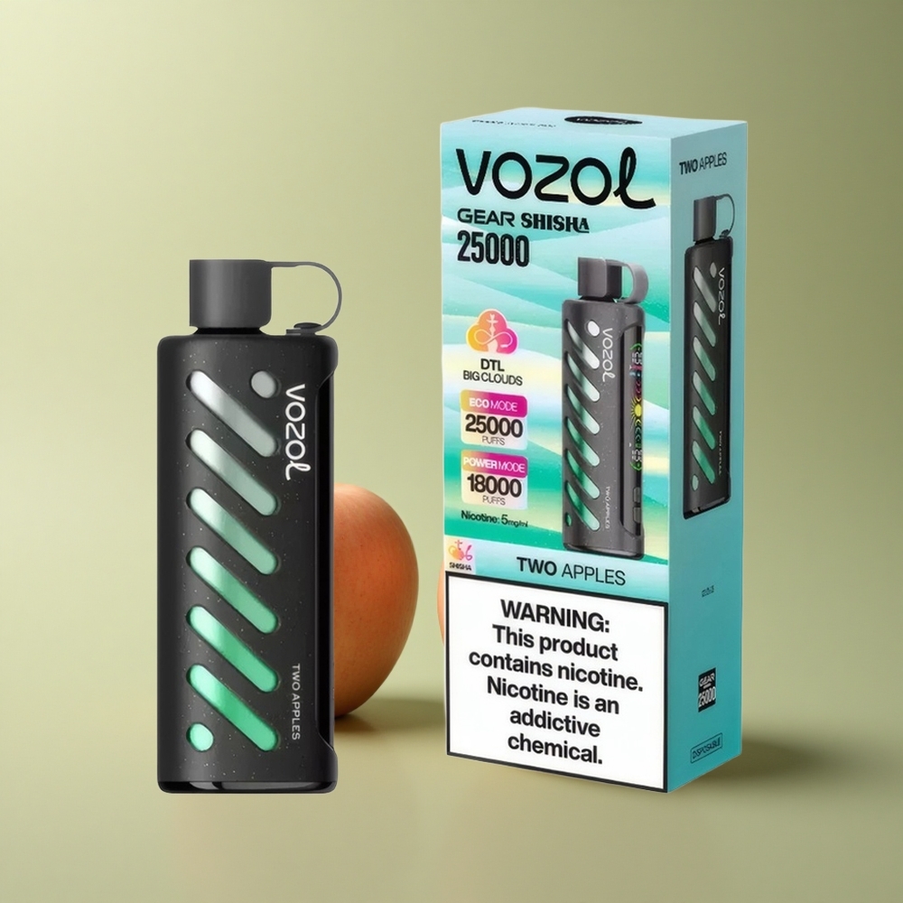 VOZOL Gear Shisha 25000 Puffs Deux Pommes 5mg Nicotine 1000mAh Dual Mesh
