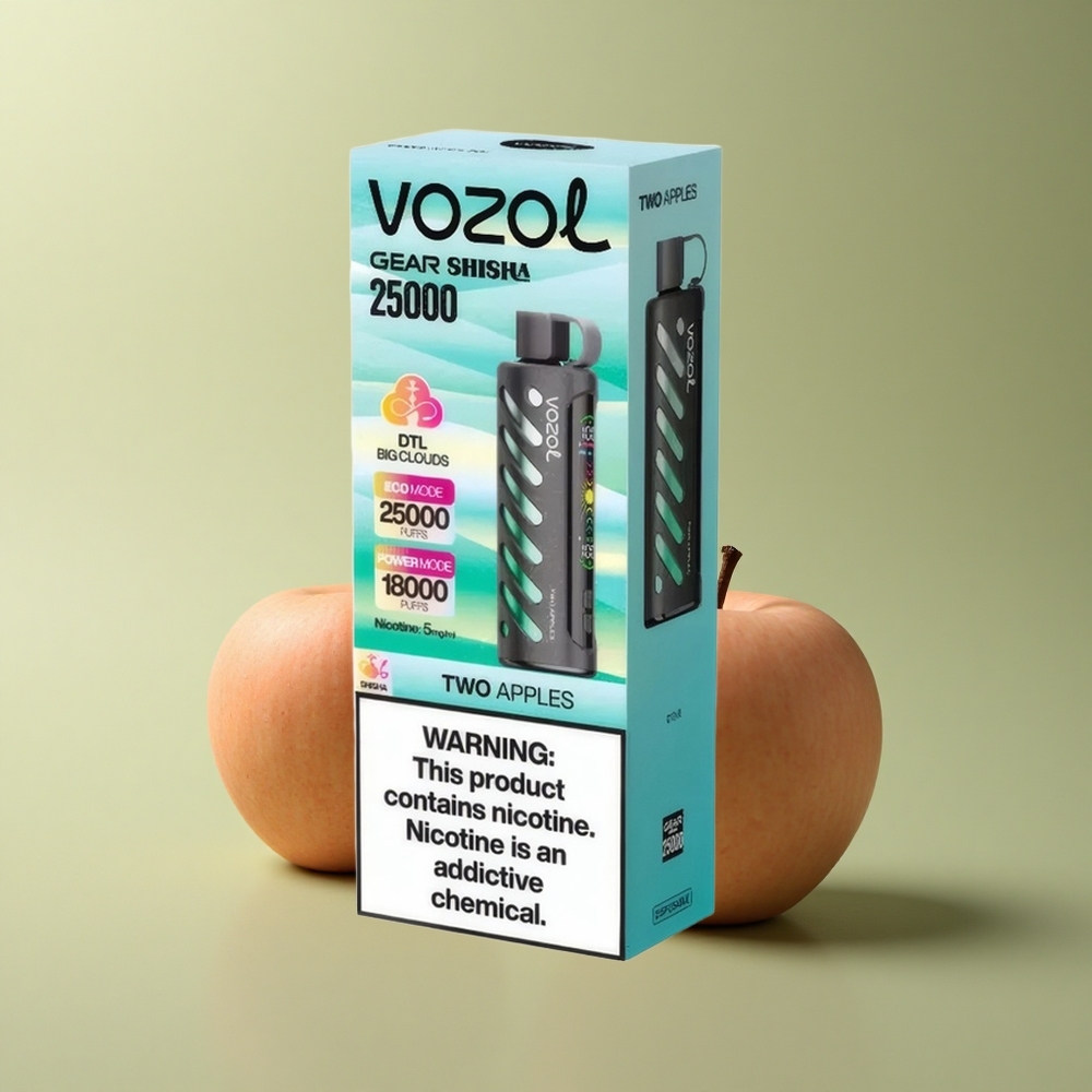 VOZOL Gear Shisha 25000 Puffs Deux Pommes 5mg Nicotine 1000mAh Dual Mesh