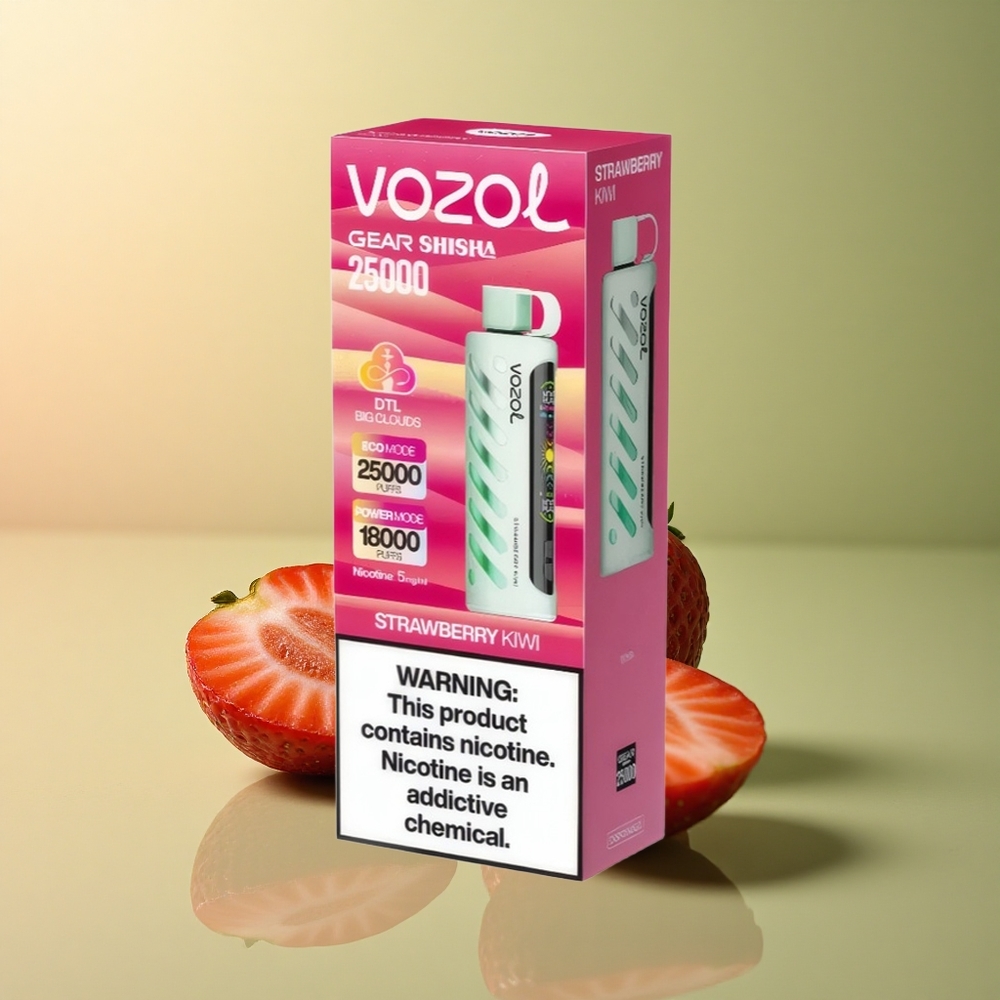 VOZOL Gear Shisha 25000 Puffs Fraise Kiwi Dual Mesh 1000mAh