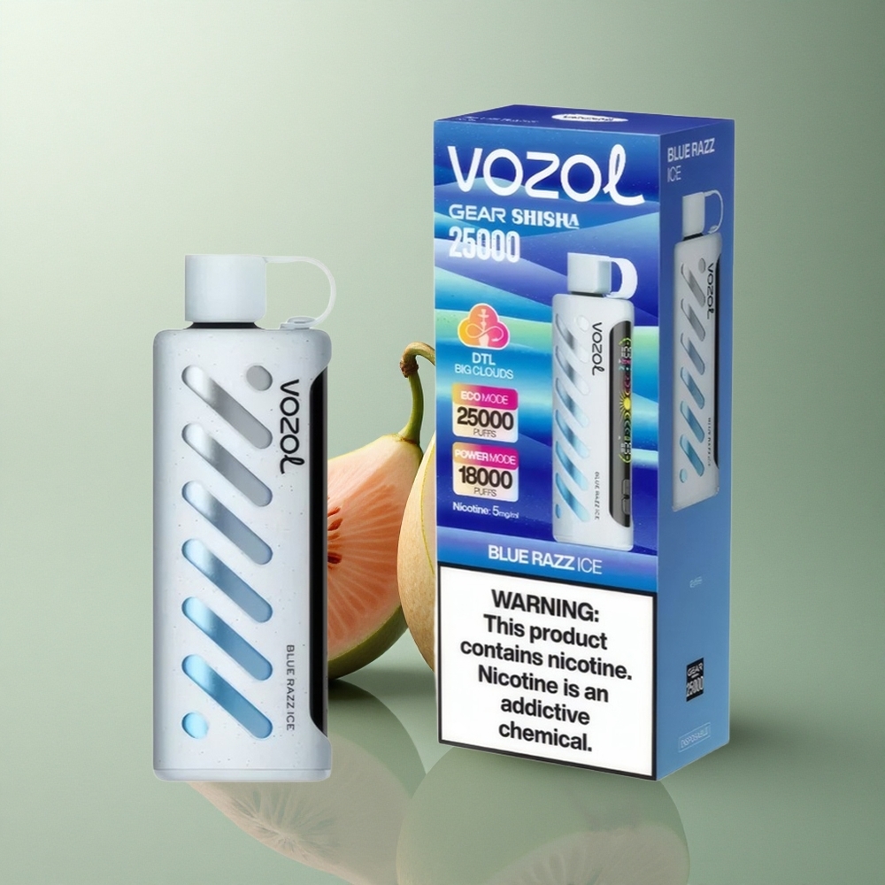 VOZOL Gear Shisha 25000 Puffs Glace Bleue Framboise Dual Mesh 1000mAh