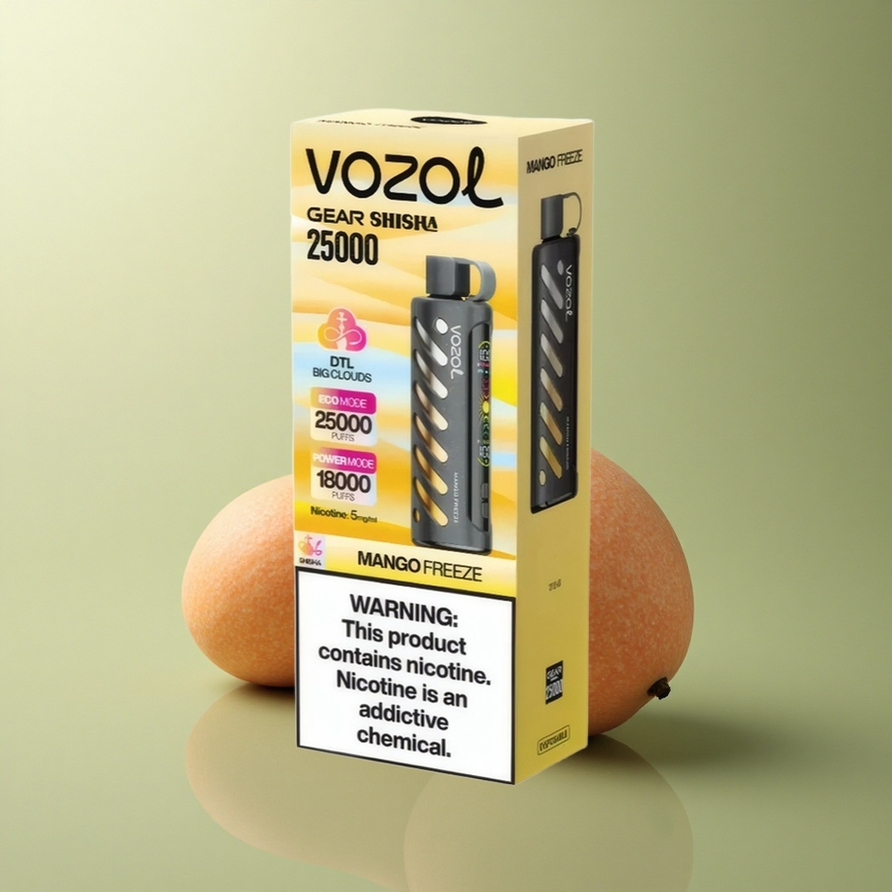 VOZOL Gear Shisha 25000 Puffs Mangue Glacée avec 1000mAh et 5mg/ml de nicotine