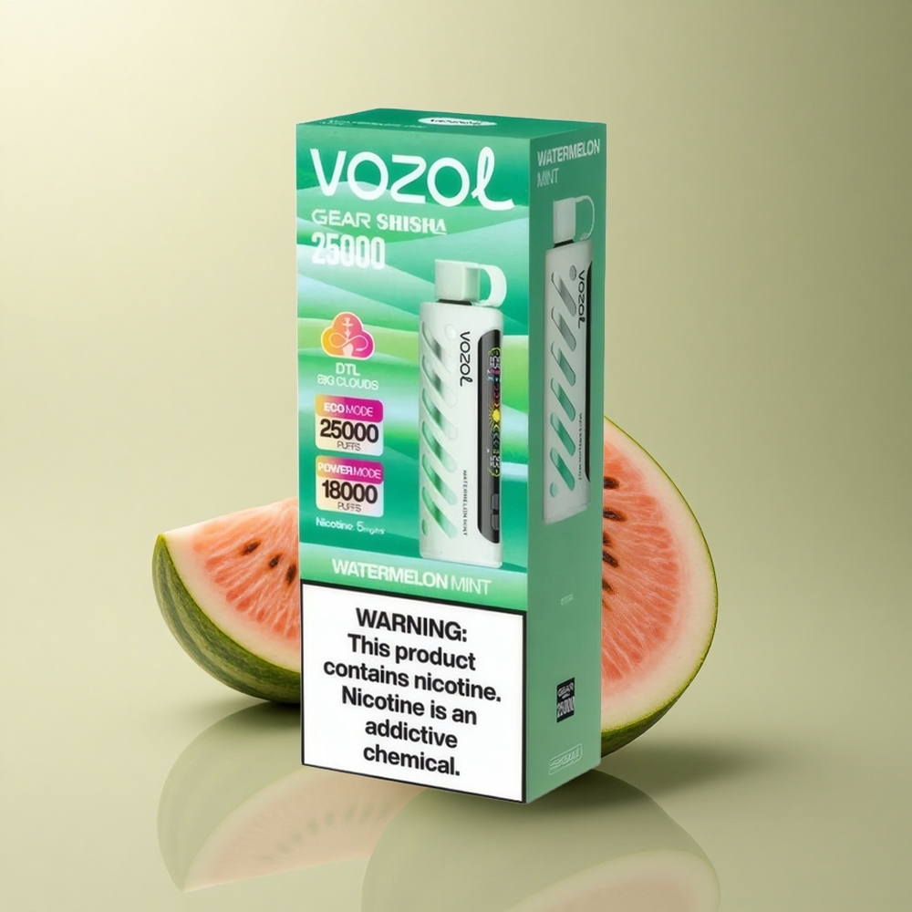 VOZOL Gear Shisha 25000 Puffs Pastèque Menthe Double Mesh 1000mAh